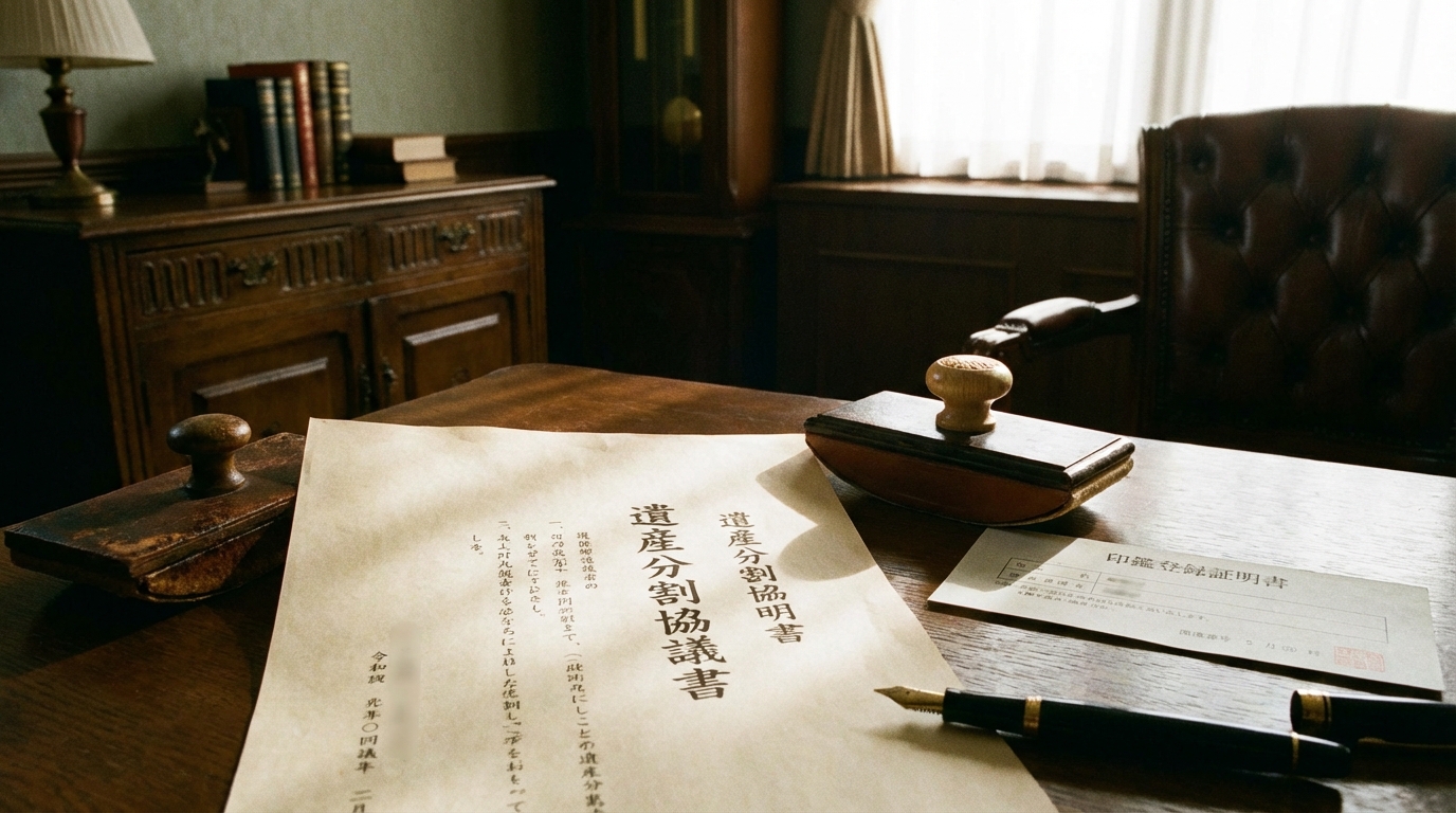 遠方不動産の相続登記手続きにおける3つの選択肢「現地法務局へ行く」「自分で郵送・オンライン申請」「司法書士に依頼」のメリット・デメリットを比較した図解。