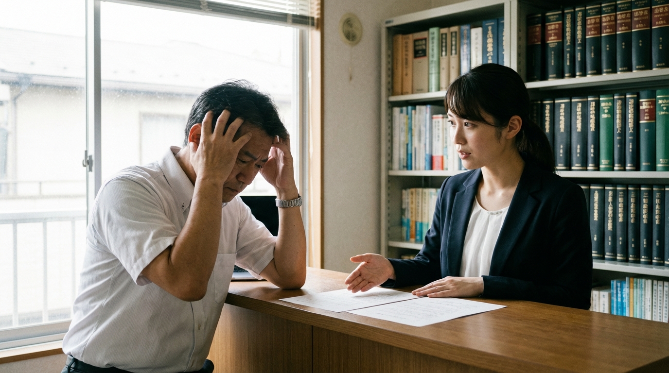 遺産整理業務の具体的な流れを7つのステップ(相談、相続人調査、財産調査、遺産分割協議、名義変更、相続登記、完了報告)で示した図解。